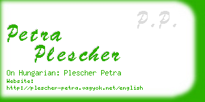 petra plescher business card